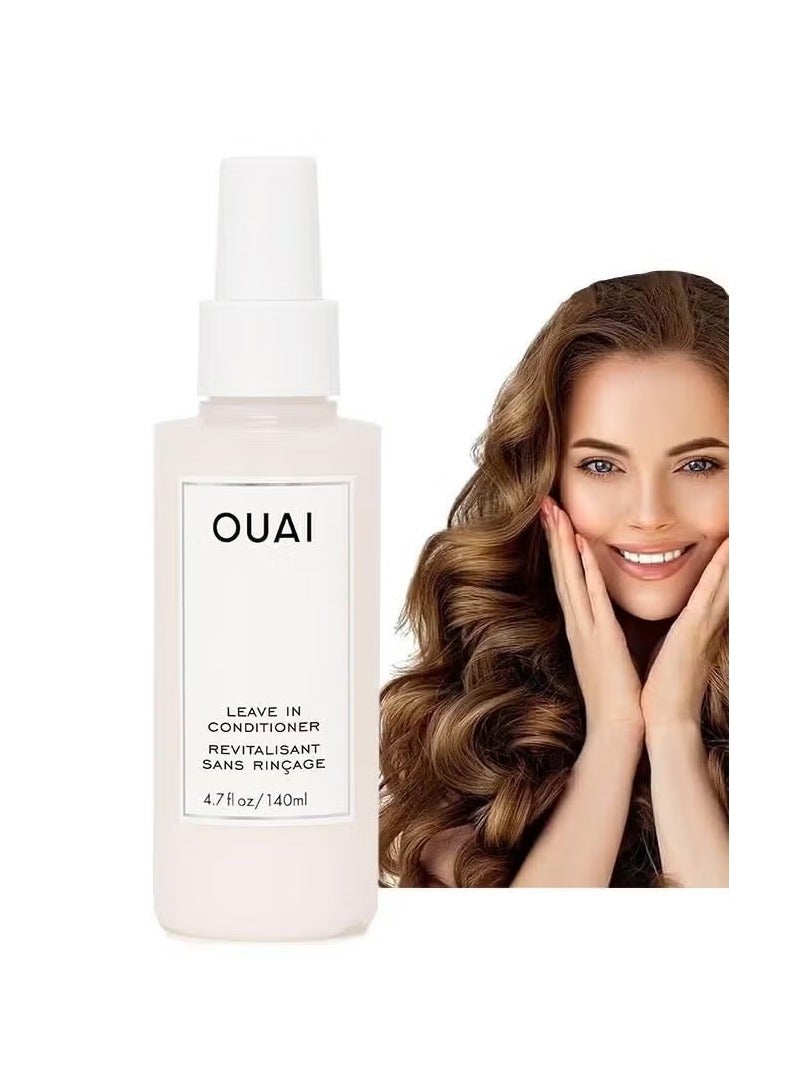 Ouai Leave In Conditioner, Revitalisant Sans Rincage, Multitasking Mist that Protects Against Heat, Primes Hair for Style, Smooths Flyaways, Adds Shine and Detangles, 140ml - Image 1